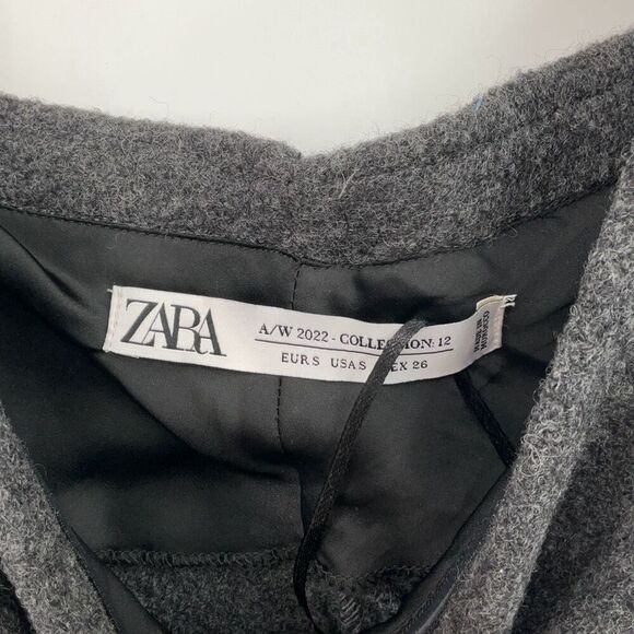 ZARA Gray Strapless Wool Limited Edition Tube Draped Maxi Dress Small - Picture 3 of 12